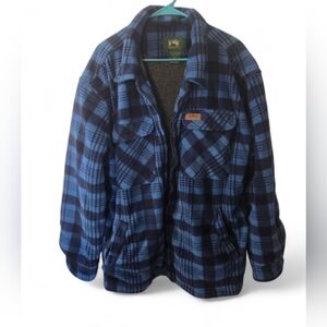 Blue and Black Plaid Fleece Jacket